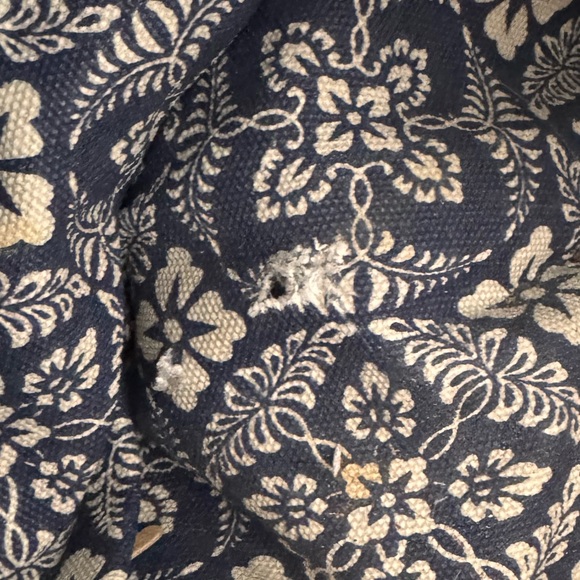 L.L. Bean Dark blue Canvas Tote with Tan Handles - Picture 4 of 4